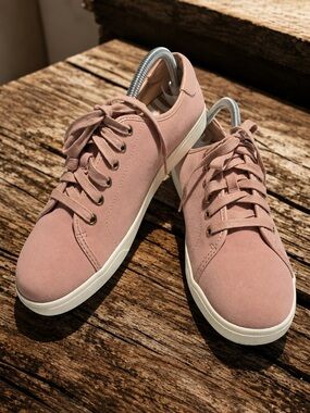 Vionic Womens Sunny Brinley Lace Up Sneaker Light Pink Suede Cushioned Sz 9